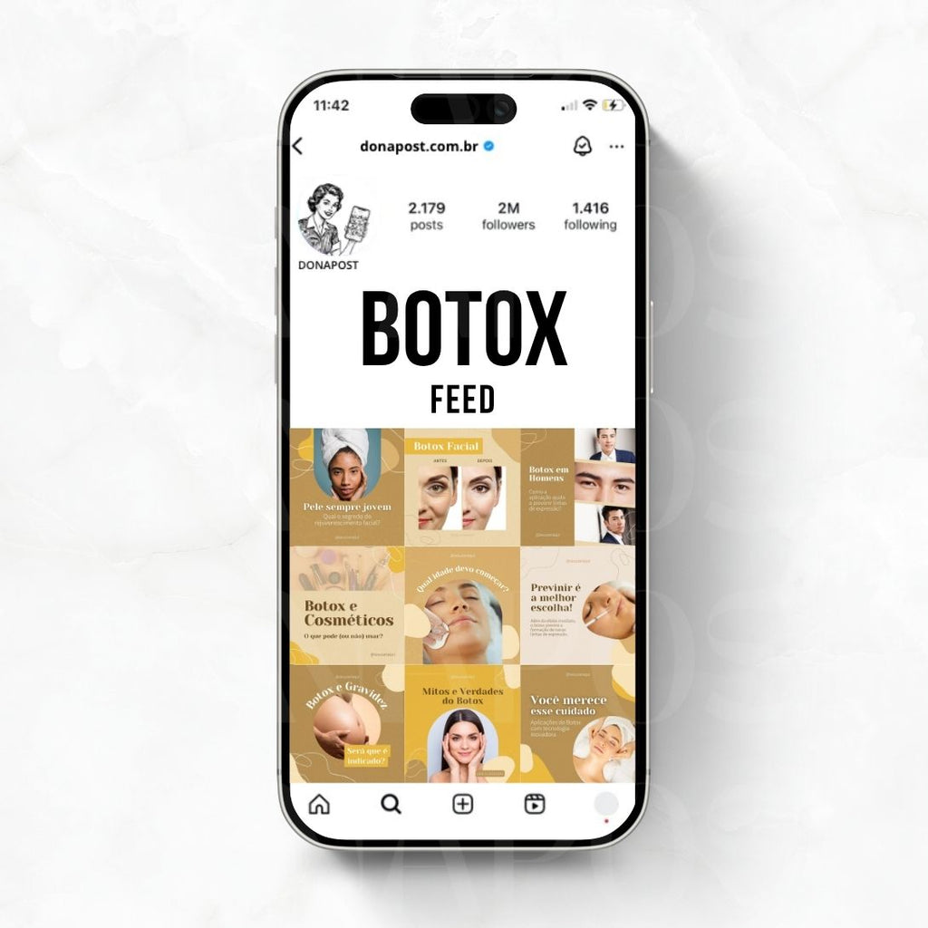 Posts Editáveis para Botox | 35 posts prontos