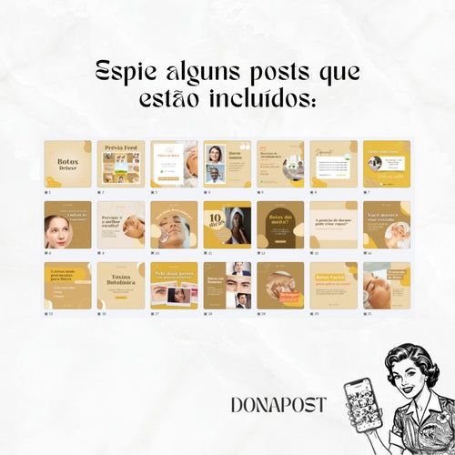Posts Editáveis para Botox | 35 posts prontos