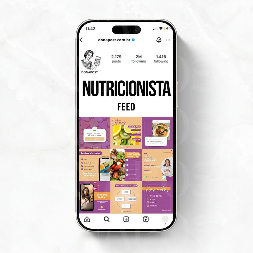 Posts Editáveis para Nutricionista | 35 posts prontos