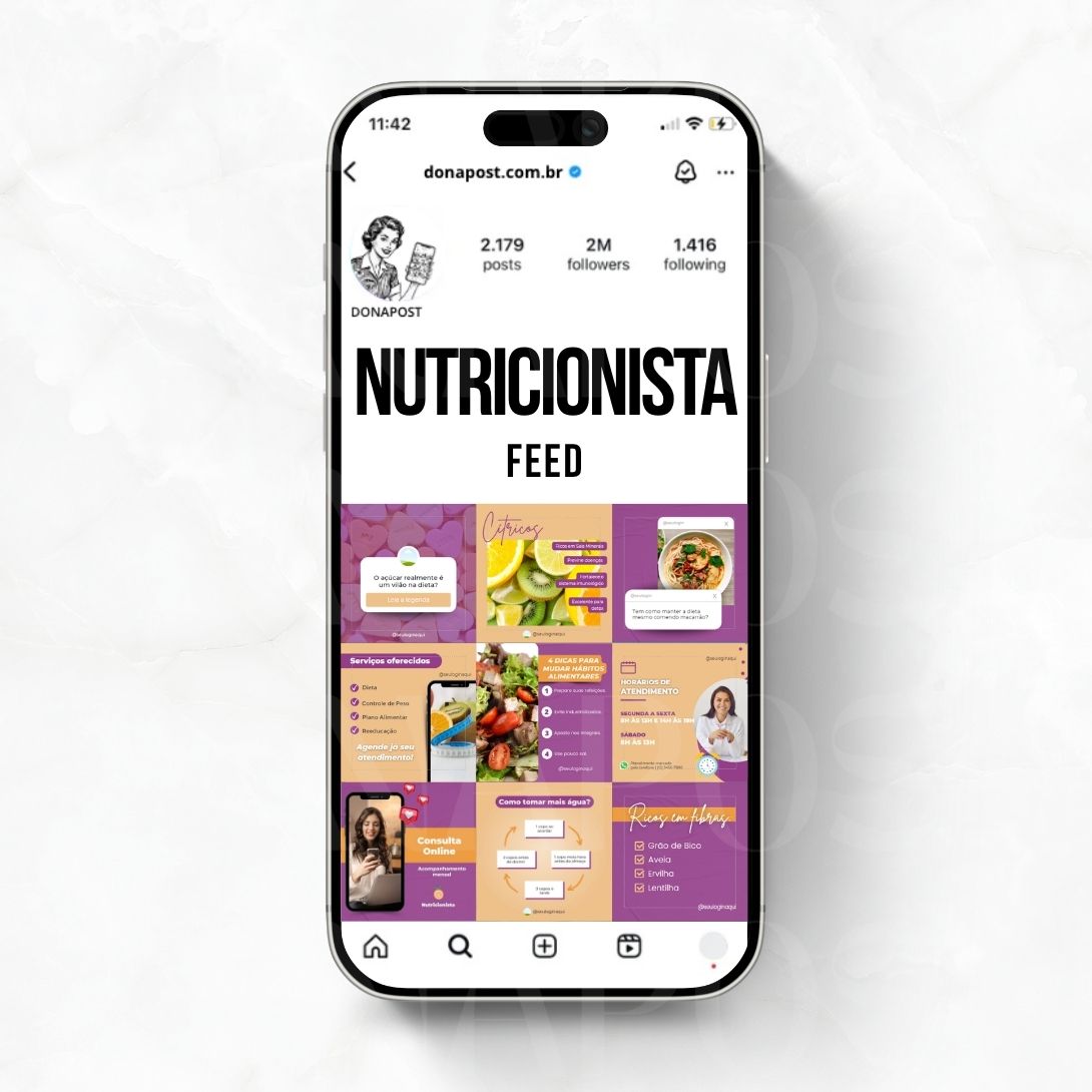 Posts Editáveis para Nutricionista | 35 posts prontos