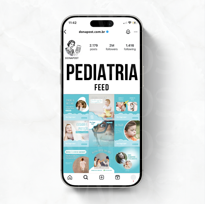 Posts Editáveis para Pediatria | 35 posts prontos