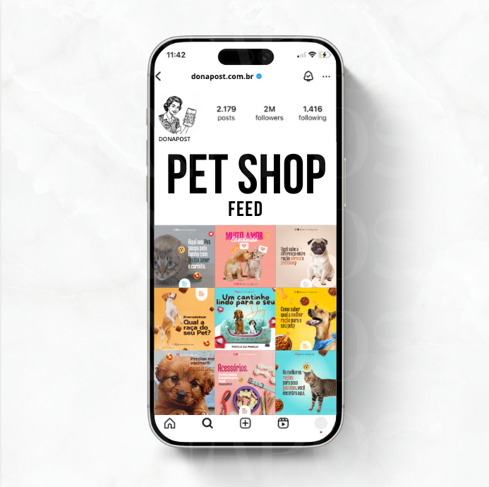 Posts Editáveis para Pet Shop - Produtos e Serviços | 35 posts prontos