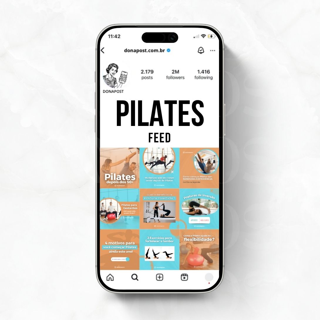 Posts Editáveis para Pilates | 35 posts prontos
