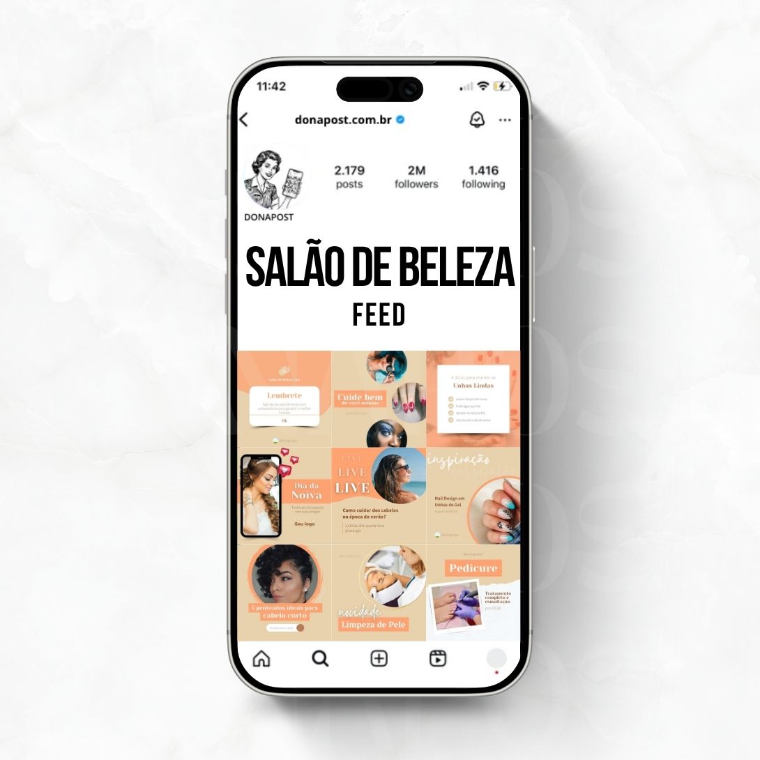 Posts Editáveis para Salão de Beleza | 35 posts prontos