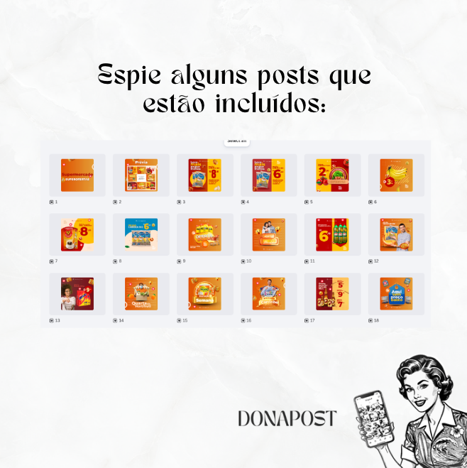 Posts Editáveis para Supermercado - Super Ofertas | 35 posts prontos